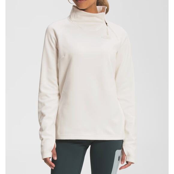 The Northface Women's Fleece Canyonlands 1/2 zip White Heather - Picture 1 of 8